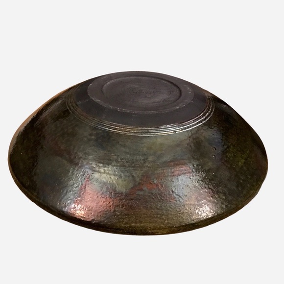 Gay Liebert Studio Art Pottery Raku Bowl 11.25" Copper Iridescent Signed - Picture 9 of 12